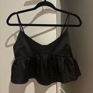 Black flowy crop top